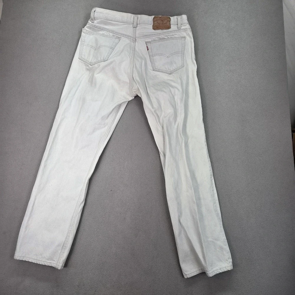Vintage Levis 501 Jeans Mens White‎ Made USA Button Fly Straight 90s Fits 32x28